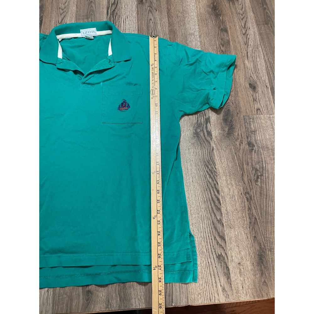 IZOD Shirt, Men's Size Large, Green, Polo Shirt, Short Sleeve - Picture 7 of 9
